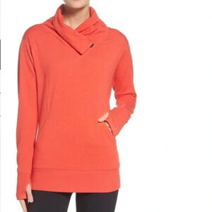 Zella red Frosty Asymmetrical Zip Pullover